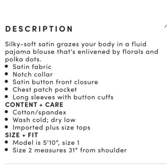 Black Satin Floral Pajama Blouse - Picture 12 of 12